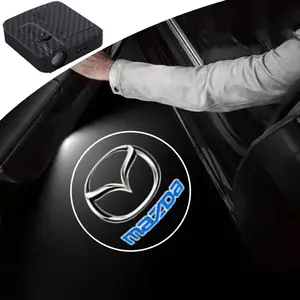 2PC Wireless Car Door Led Welcome Laser Projector Logo Ghost Shadow Night Lights Courtesy Lamp Styling Accessories Car Lighting Accessories For Mazda 3 5 6 SKYACTIV Axela Atenza CX30 CX5 CX8 CX9 MX5 RX8 RX7 BT50 Car Decorative Light