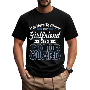 100% Cotton Boyfriend Cheer For My Girlfriend In The Color Guard Funny Creative Graphic T-Shirt