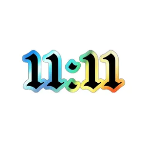 Make a Wish Sticker | 11:11 Angel Number, Spiritual Gift, Numerology Decal, Law of Attraction, Yoga Lover Holographic Sticker Decor Decorative Vinyl
