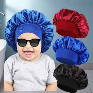 L-L019  3 Pcs Baby Bonnets for Sleeping: Gentle Luxury with Ultra-Soft Silk Sleep Caps for Girls & Boys, Protect Delicate Hair & Prevent Frizz Overnight