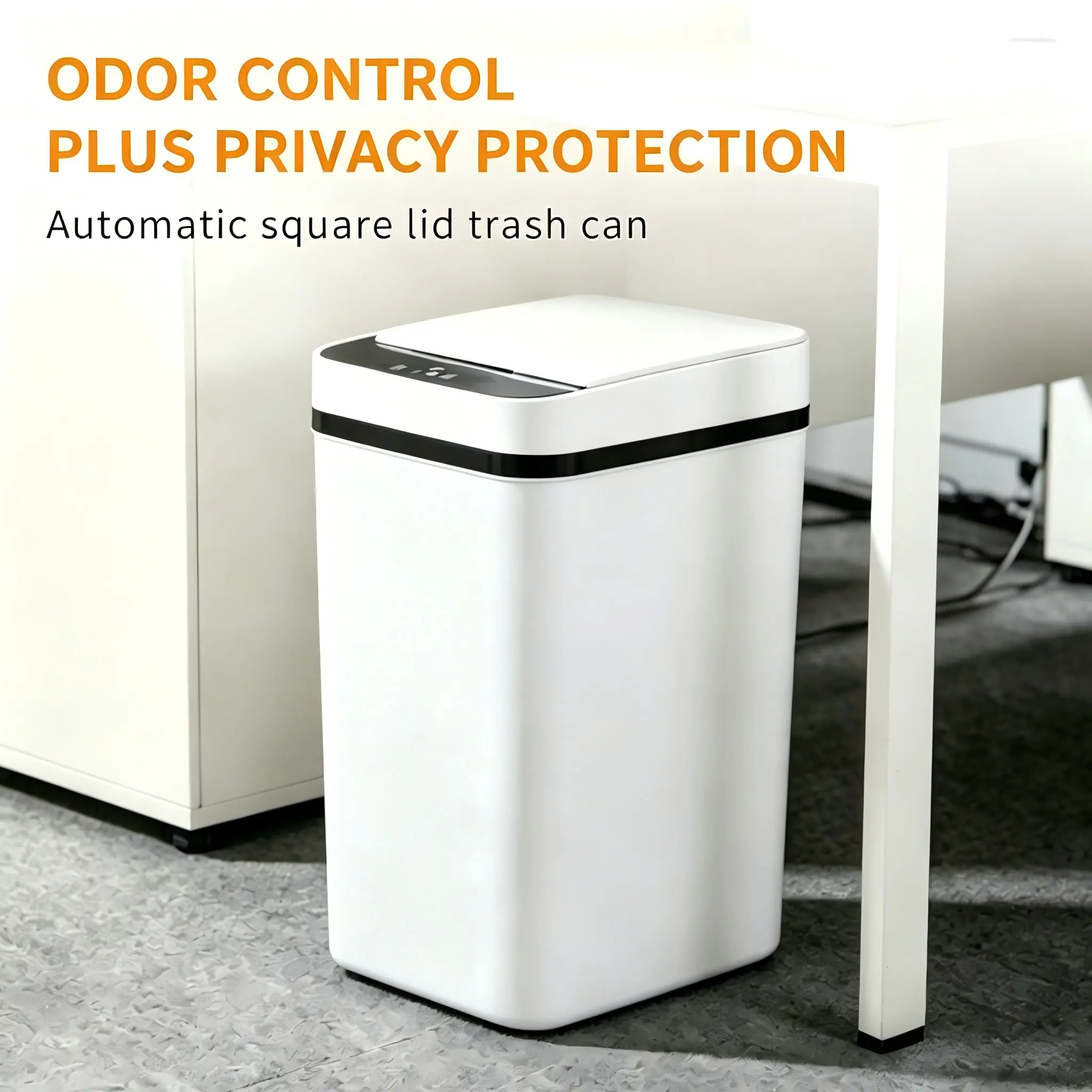 12L Motion Sensing Automatic Trash Bin - Touchless Smart Garbage Can with Odor Lock, Space-Saving Multifunctional Environmentally Friendly Home Care Supply for Kitchen, Bathroom