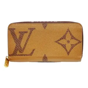 Pre-owned Louis Vuitton canvas Small Leather Goods $990 2020 Reverse Monogram Giant Zippy Wallet CA3260