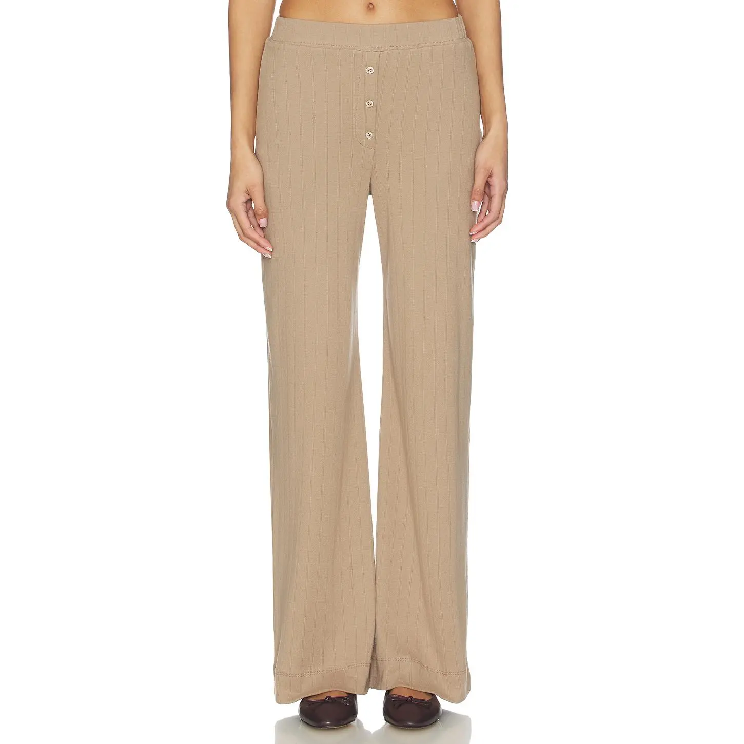 VIR VITA Pointelle Lounge Pant in Bark