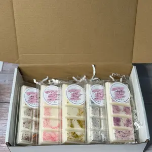5 Count Snap Bar Wax Melts Gift Sample Box with Assorted Fragrances for Aromatic Delight