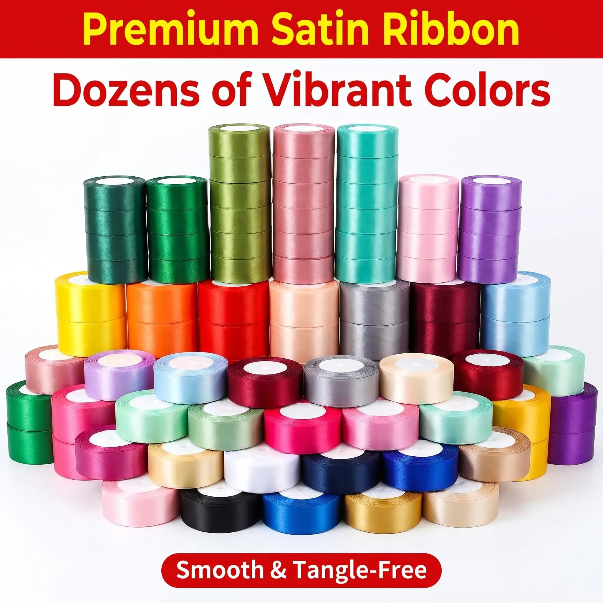 Luxury Satin Ribbon Set (5-Piece), Creative Gift Packaging Supplies for Crafting, Home & Festive Party Decor