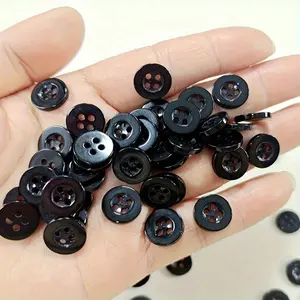 50pcs Black Four-eye Plastic Button Shirt Button DIY Accessories