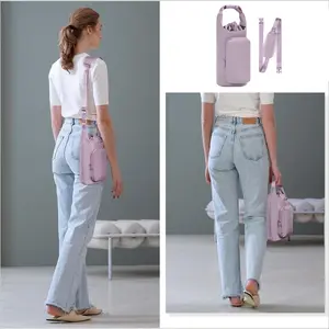 1pc 32/40oz Insulated Water Bottle Holder with Phone Pocket, Adjustable Shoulder Strap Crossbody Bag - Durable Nylon, Zipper Closure, Polyester Lining, Hand Washable, Mixed Colors for Outdoor, Gym, Travel, Commuting & School Essentials