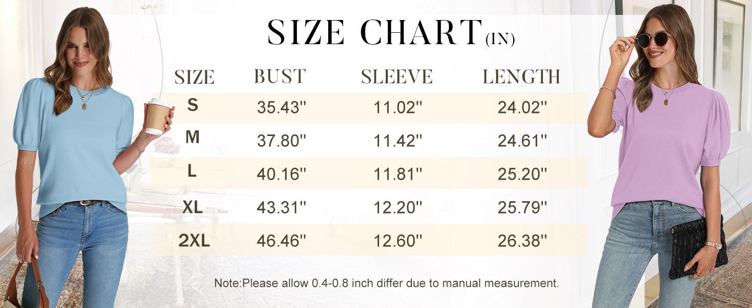 OFEEFAN Women's Puff Short Sleeve 2025 Spring Summer Sweater - Lightweight Knit Top - Business Casual Blouse, Soft & Breathable for Layering SpringStatements OFEEFAN Women's Puff Short Sleeve 2025 Spring Summer Sweater - Lightweight Knit Top - Business Casual Blouse, Soft & Breathable for Layering SpringStatements