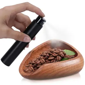 Coffee Bean Dosing Cup & RDT Spray Bottle Set, Sapele Wood Espresso Accessories Kit with Static Reduction Spray, Measuring Tray for Coffee/Tea, Coffee Making Tool, Coffee Bar Accessories