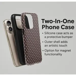 Pink & Brown Polka Dot Case, Cute Trendy Aesthetic For iphone 17 pro case 16 max plus air 15 14 13 & For Samsung Galaxy S25 S24 Ultra Galaxy A15 A16 5G beautiful gift