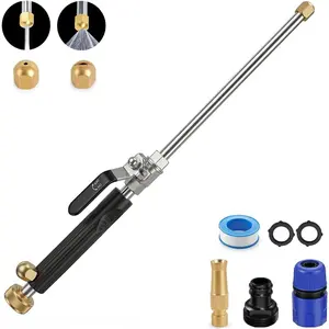 Hydro Jet High Pressure Washer-Washer Extendable Wand,Hose Nozzle,Gutter Car Pet Window (18inch-back)