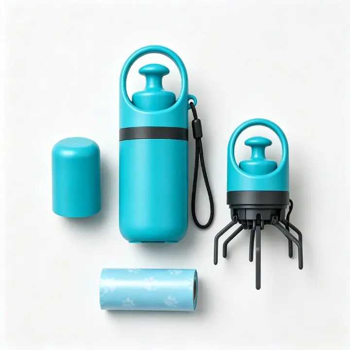 Portable Pet Poop Scooper with 1 Count Dog Waste Bag Holder & Dispenser for Outdoor Use Compact Design Essential Pet Supplies