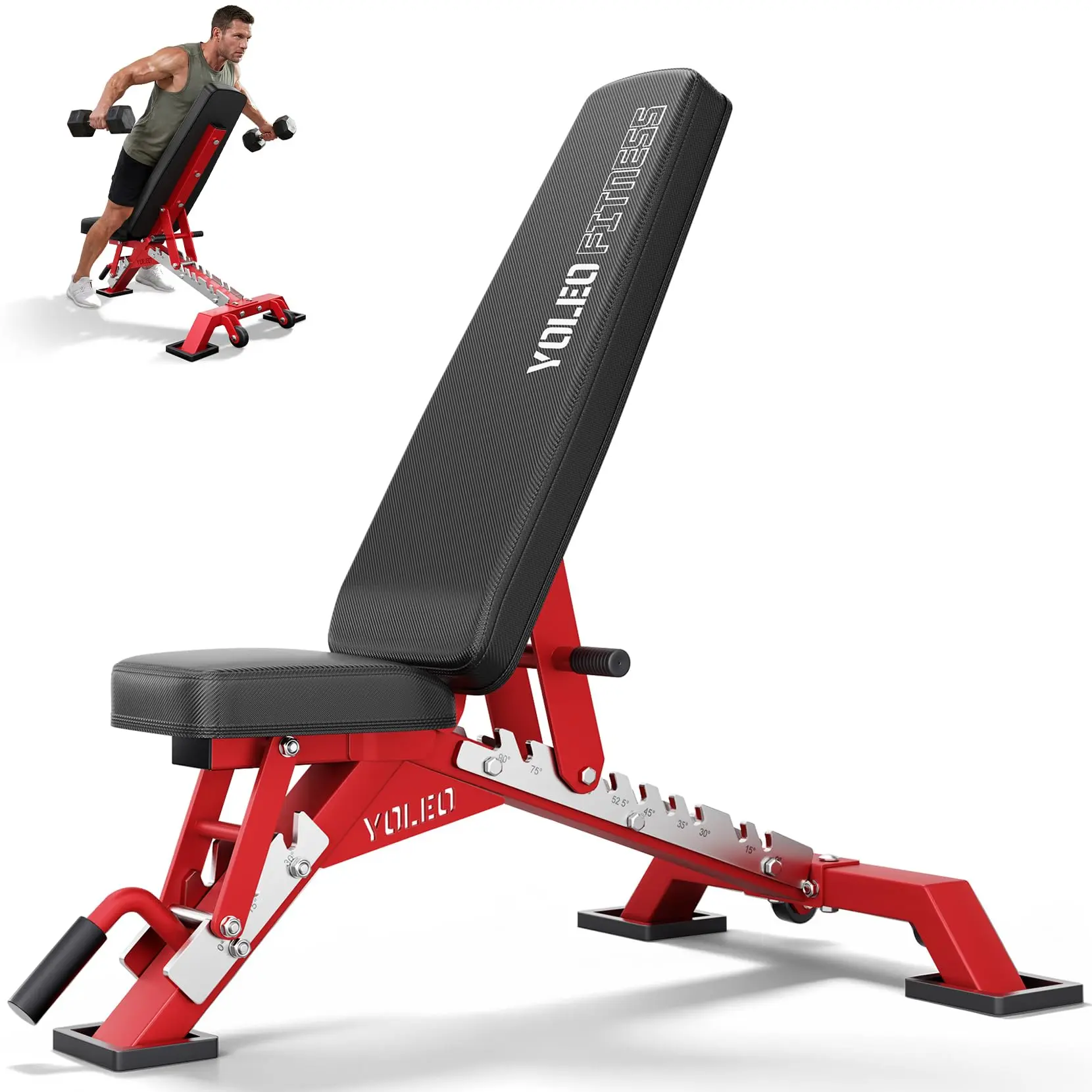 YOLEO Commercial Adjustable Weight Bench, ASTM Certified 2315LB, 8-Gauge Steel Workout Bench, Incline Decline Flat for Gyms