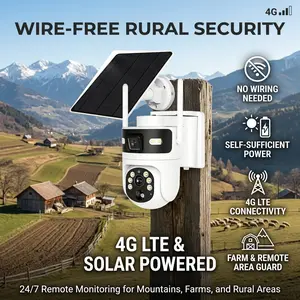 For Farms Remote Homes No WiFi No Electricity Solar 4G Camera Still Gets Full 8MP Clarity and Real Time Two Way Talk