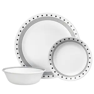 Corelle® City Block 18-piece Mugless Dinnerware Set, Service for 6