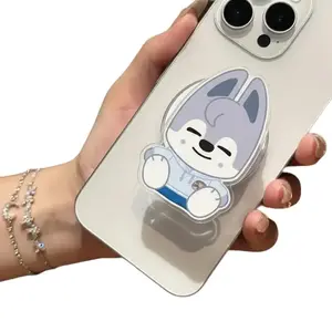 Cute SKZ Sleepy Husky Magsafe Phone Grip – Kawaii Puppy Magnetic Pop Socket & Kickstand for iPhone – Cute Animal Phone Accessory
