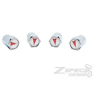 Chrome Valve Stem Tire Caps, Pontiac Style