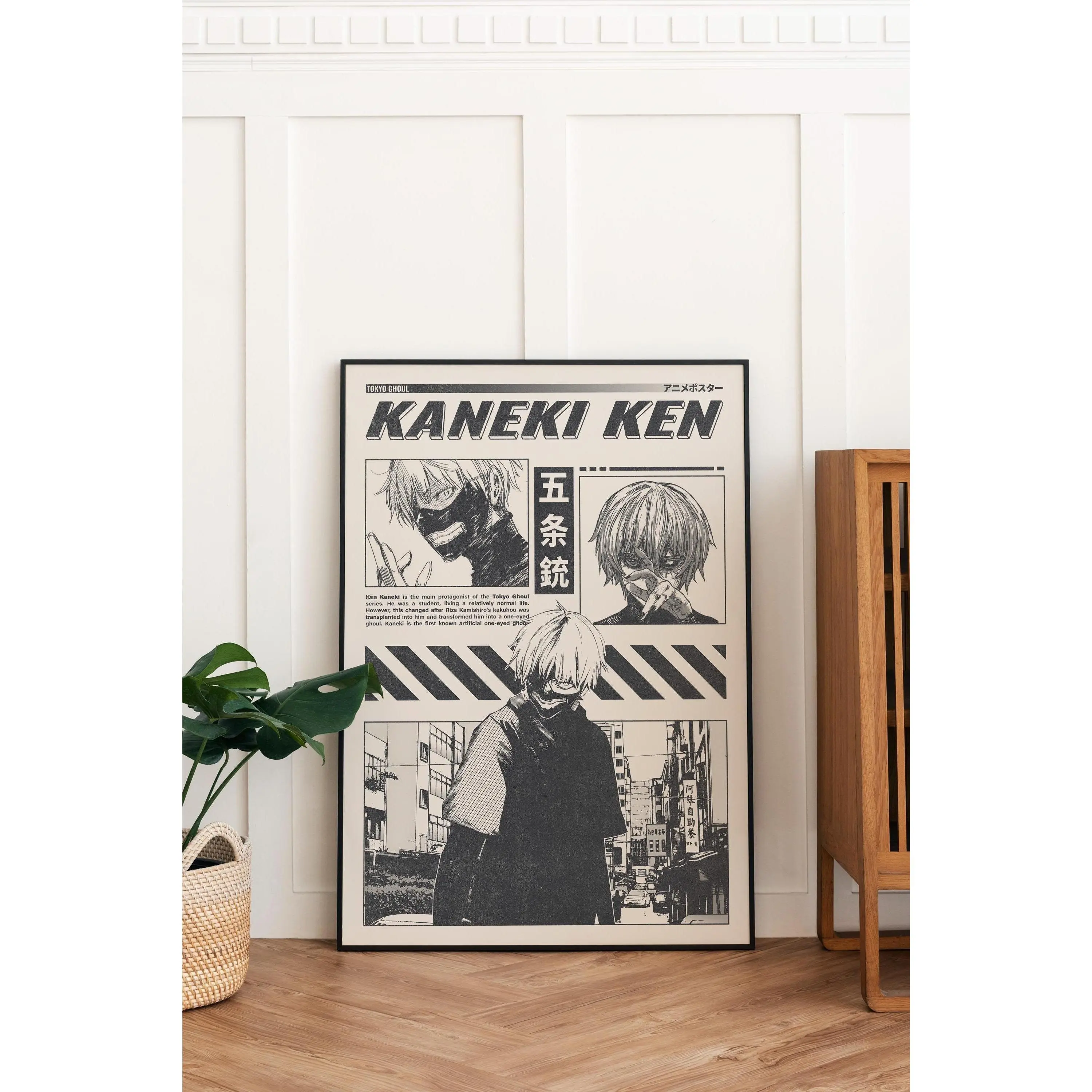 Tokyo Ghoul Kaneki Ken Poster Manga Art Anime Wall Print Minimalist Wall Decor.