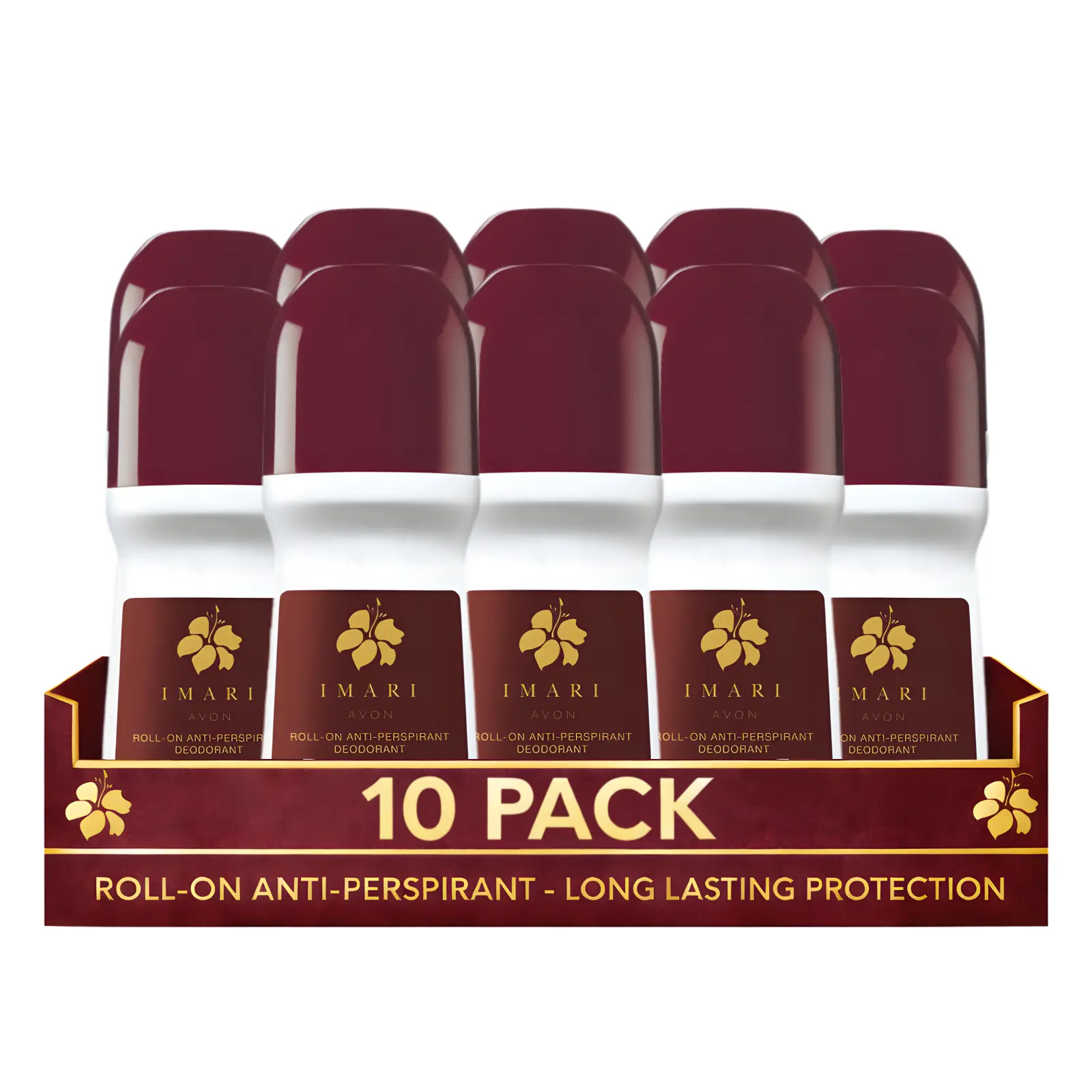 Imari Roll-On Anti-Perspirant Deodorant for Women Pack of 10 (2.6 fl oz / 75ml Each) | 24-Hour Odor Protection