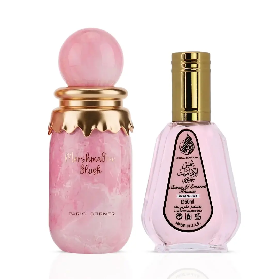 Pink Blush by Ard Al Zaafaran & Marshmallow Blush by Paris Corner Eau de Parfum Sprays 50ml (1.7 oz) (Bundle)