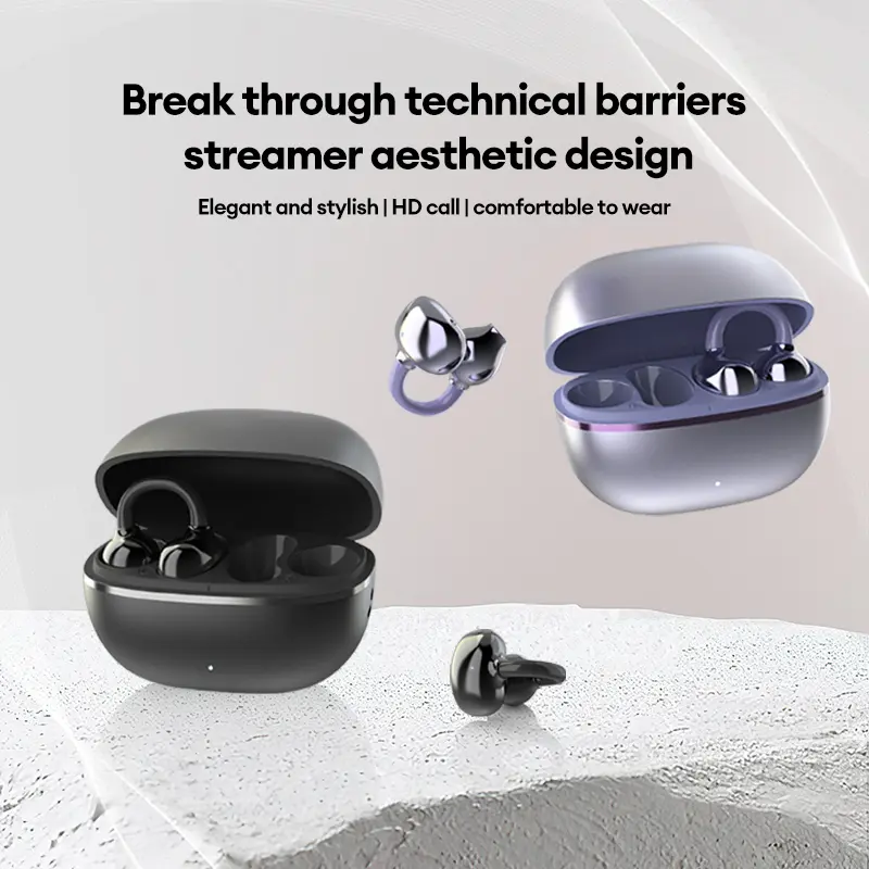 Earclip C7 Clip-on Design Wireless Earphones, Upgraded Panoramic Sound Headset, Comfortable Wearing & IPX5 Waterproof Sports Earbuds for Work, Fitness