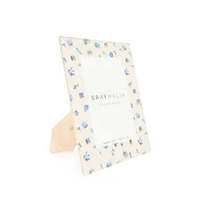 The Beach Toile Vertical Picture Frame - Indigo Blue