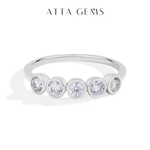 3mm Simple Style Synthetic Moissanite Ring for Women daily Wear Birthday Engagement Gift Fine Jewelry R189