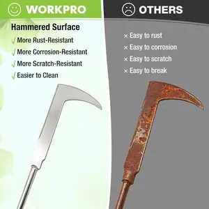 3-in-1 Garden Weeding Tool Kit Root Cutter Rake with 32 Gallon Yard Bag Outdoor Gardening Supplies