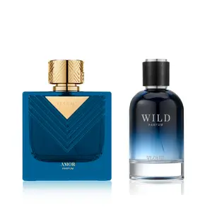 VLONIS Men's 2-Piece Eau de Parfum Gift Set - Fresh, Luxury-Inspired Fragrance Set (AMOR + WILD, 2×3.4 Oz/100 ml Sprays) with Citrus, Woody, Musk Notes - Father's Day Gift for Him, Fresh Fragrance Sets, Luxury-Inspired Fragrance Sets