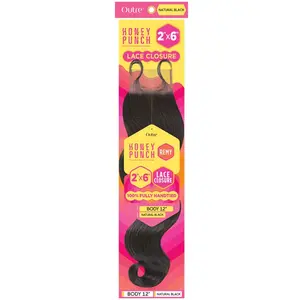 Outre Honey Punch 100% Unprocessed Remy Human Hair 2x6" Lace Closure - BODY 12/16"