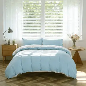 Blue Elegant Duvet Cover Set 3-Piece, Includes 1*Duvet Cover Without Filler and 2*Pillowcases Without Filler, Soft Comfortable Fabric, Full Size Available, Ideal Gift