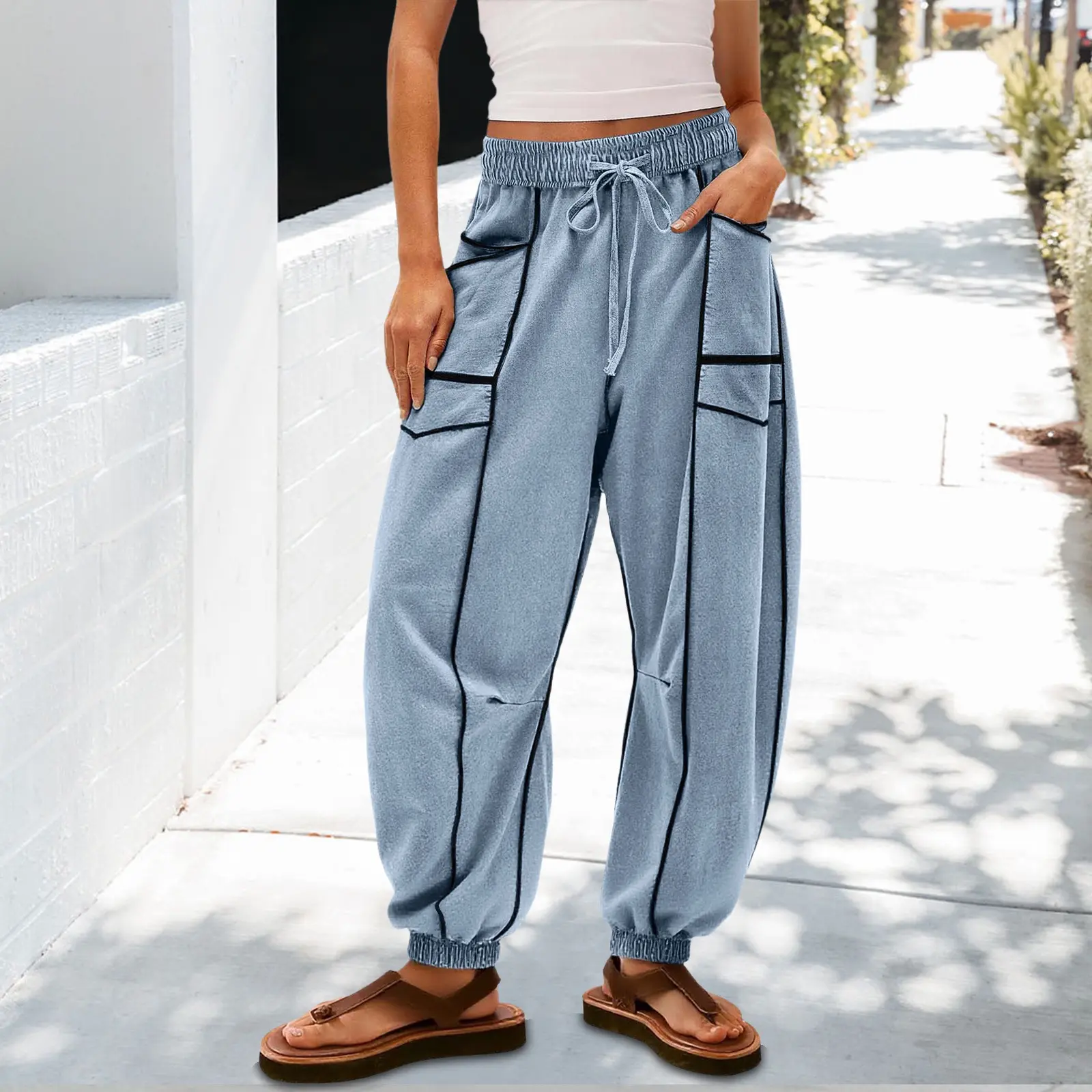 Light blue ankle binding