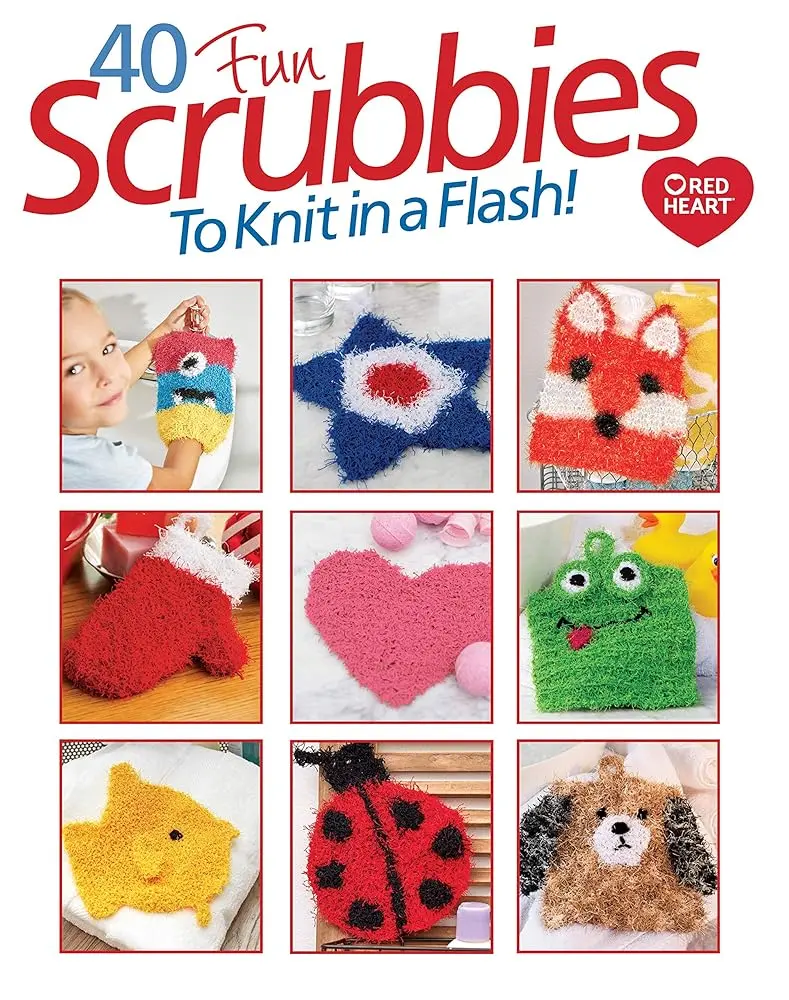 Knit Scrubbies Craft Guide Book - 40 Whimsical Designs Scrubbies, Simple Patterns, Easy Knitting Instructions, Bath Time Use, Perfect Gifts, Tutorial Videos from Go-Crafty.com