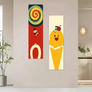 Ice Cream Pattern Wall Tapestry, 1 Count Colorful Fun Ice Cream Lollipop Vertical Tapestry, Wall Hanging for Home Dorm Decor