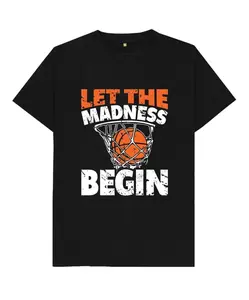 Let The Madness Begin March Madness Basketball T Shirt Short-sleeved Tshirt Men's Casual Breathable