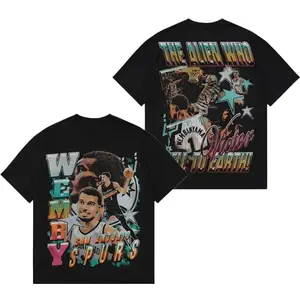 Women's WEMBY Premium Cotton T-Shirt - Victor Wembanyama Fan Apparel, Unisex Short-Sleeve Crewneck Basketball Graphic Tee, Game Day Streetwear Summer Top