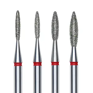 STALEKS PRO Diamond nail drill bit (flame) red | Set of 1 pcs
