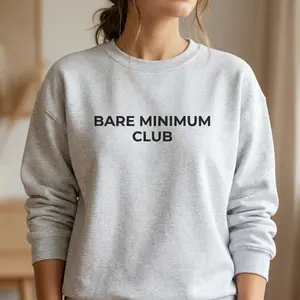 Bare Minimum Club Cozy Hoodie Ultra Soft Fleece Unisex Oversized Crewneck Sweatshirt for Cozy Days Nights Medium Heavy 50/50 Cotton Poly Blend