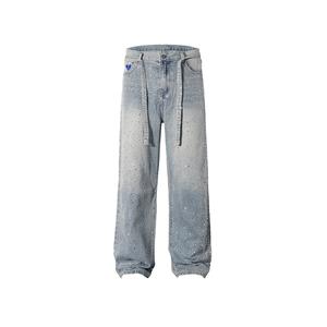 Aelfric Eden Rhinestone Jeans Y2K Wide Leg Pants Unisex Loose Oversized Trousers Casual Baggy Streetwear Denim Pants Pocket Clothes,summerwins,summeroutfits,vacationoutfits,beachoutfits