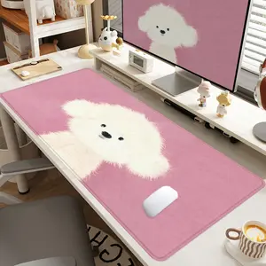 1pc Extra Large Cute Puppy Mouse Pad Healing Desk Pad,Computer Keyboard Mousepad with Non - Slip Rubber Base Durable Stitched Edge Perfect Gift for Home and Office