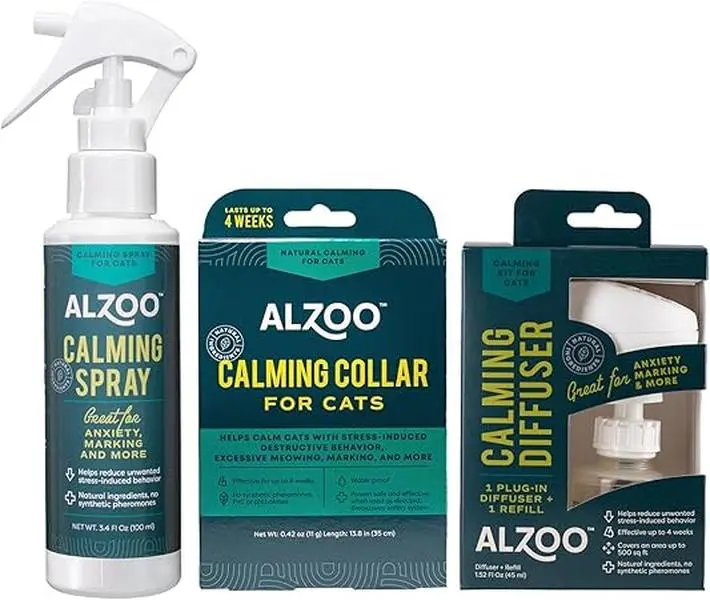 Cat Accessory Bundle – Collar, Indoor Spray Bottle & Plug-In Home Fragrance Kit
