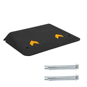 Garvee 3.5" Rise Rubber Threshold Ramp for Doorways, Recycled Rubber Power Curb Ramp with 33000 LBS Load Capacity, Non-Slip Surface for Wheelchair, Car, Scooter Accessibility