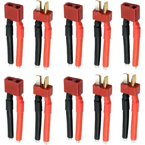Deans T Plug Connector - 10PCS Female and Male Connectors with 14AWG Silicone Wire Cable RC Lipo Battery Pipe for RC Car Drone 40mm (5 Female and 5 Male)