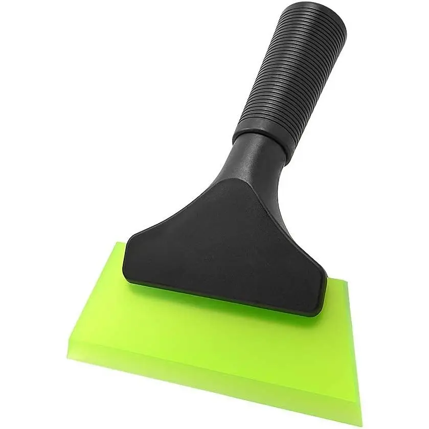 5-in Small Automotive Cleaning Squeegee, Compact Tool with Non-Slip Handle & Green Rubber Blade for Auto Glass, Car Mirrors, Windows