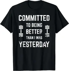 100%25 cotton Fitness Motivation For Men & Women With Saying Gym Workout T-Shirt