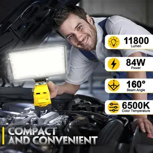 Adjustable LED Work Light Compatible With Dewalt 20V MAX Batteries . Ideal For Outdoor Use, Camping, Car Repairs, Emergency Situations, And Job Site Lighting Adjustable Angle Design (Battery Not Included)