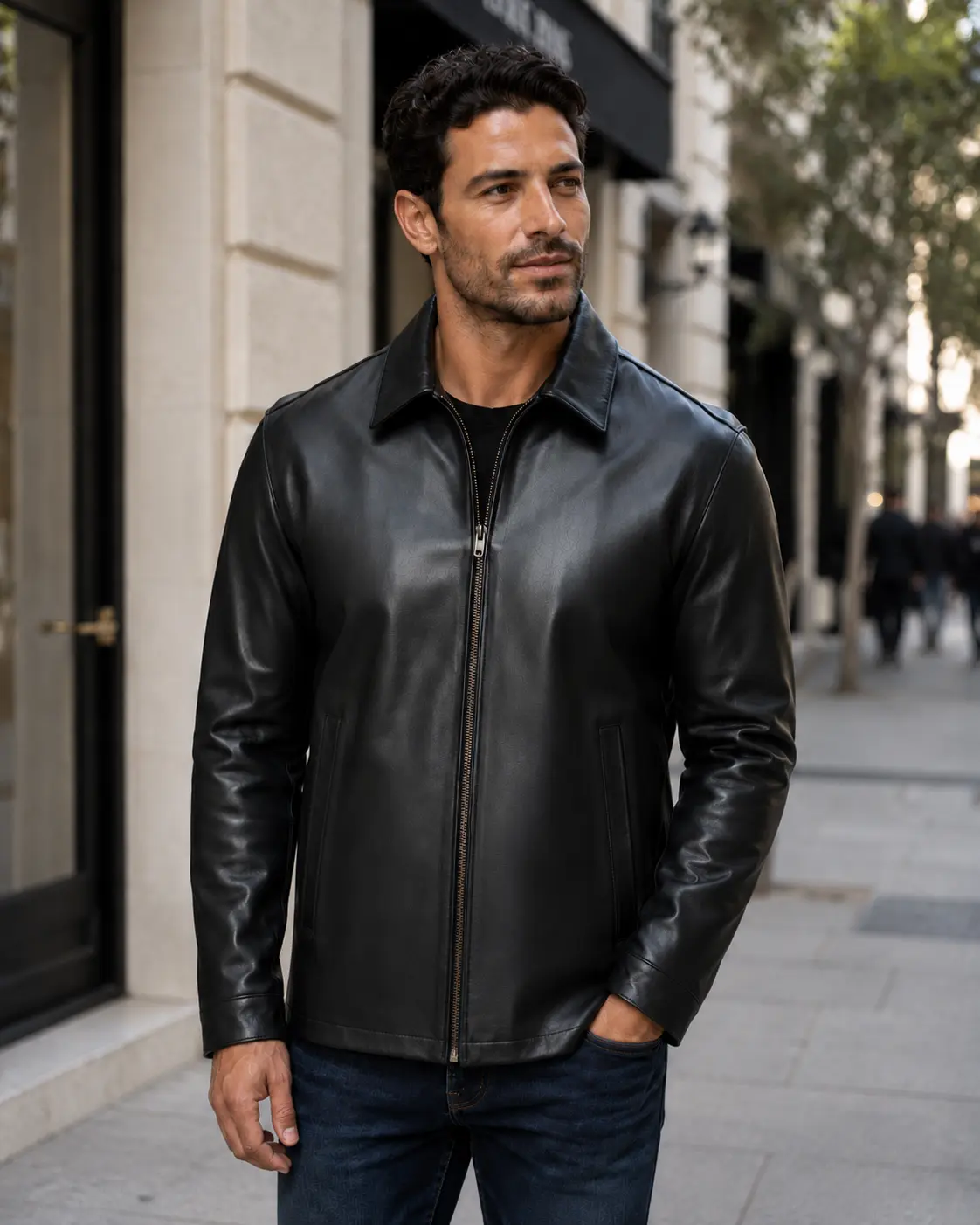 Big and Tall Casual Leather Cow Hide Jacket Union Made in USA