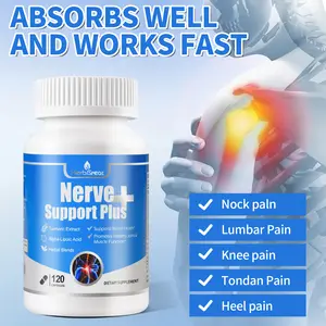 HerbGreat Nerve Support Plus - Sciatic Nerve Health Support Supplement with Turmeric Extract, Vitamin C, B2, ALA, Acetyl-L-Carnitine - 120 Capsules for Nerve Relief & Joint Mobility - Made in USA