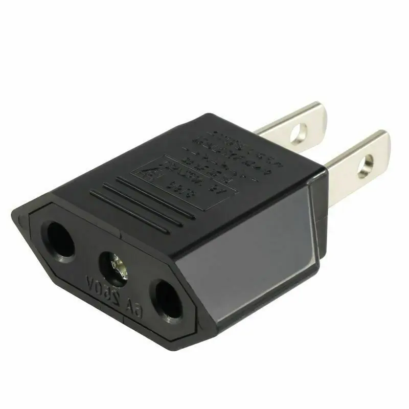 Simyoung Travel Charger European Plug Adapter EU to US Plug Power Converter Adaptor Black