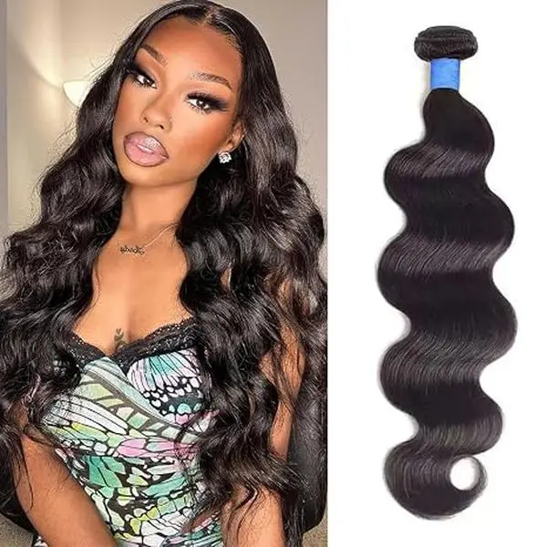 Brazilian Human Virgin Hair Bundles Soft Natural Black Weave Natural Straight Body Wave Deep Wave Hair Extensions Full Volume Thick Wefts For Sew In